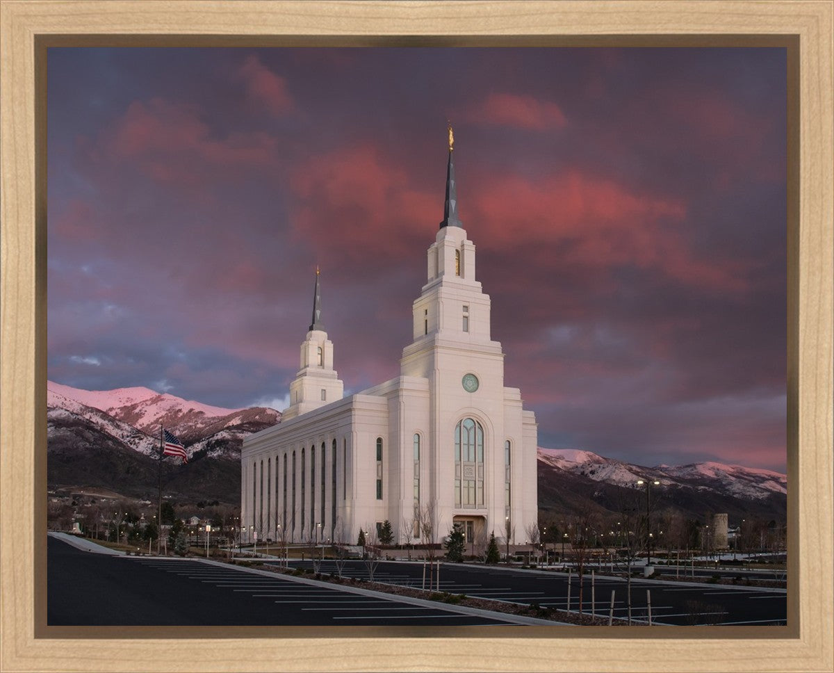 Layton Utah Pink Winter Sunset  Gallery Wrap