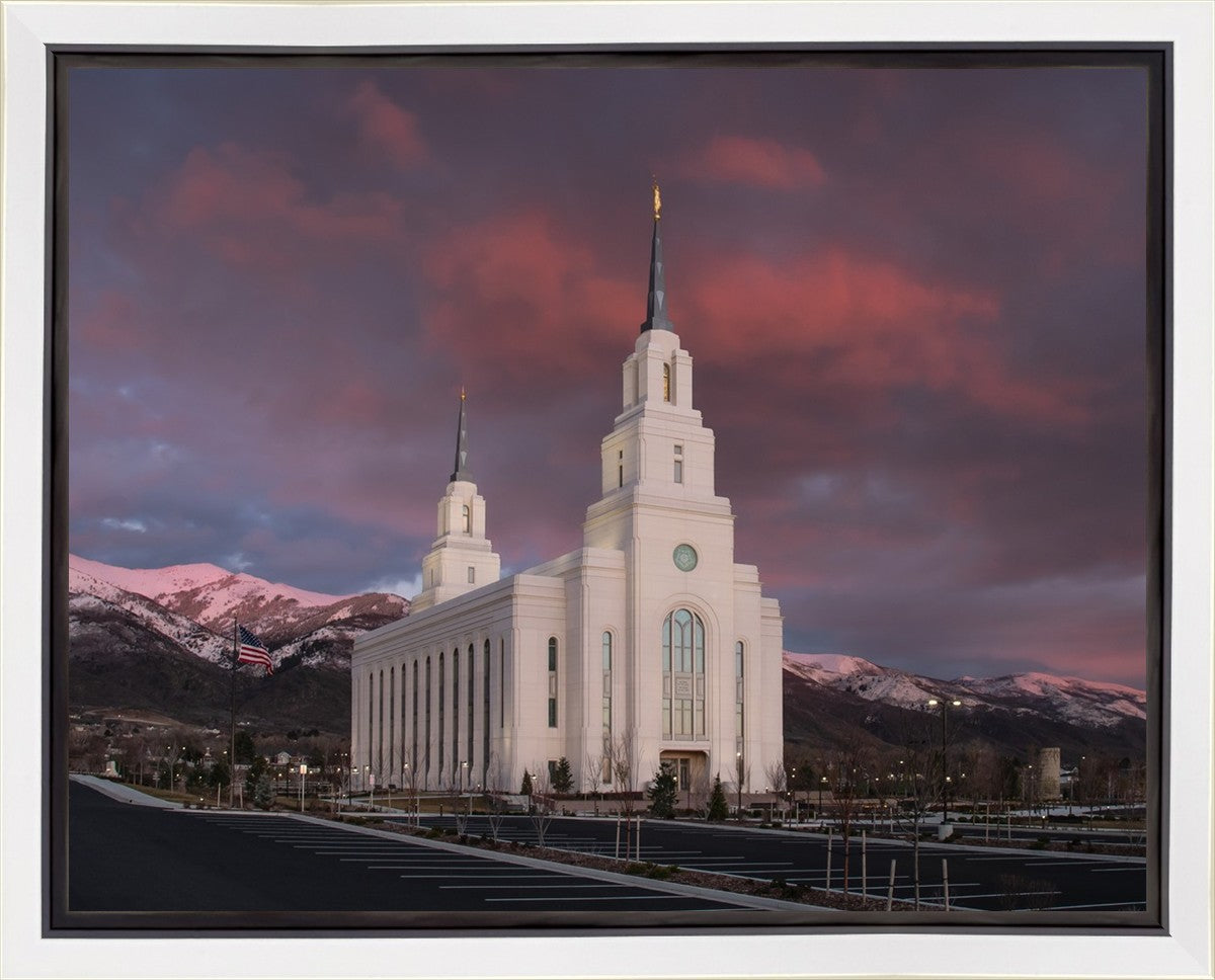Layton Utah Pink Winter Sunset  Gallery Wrap