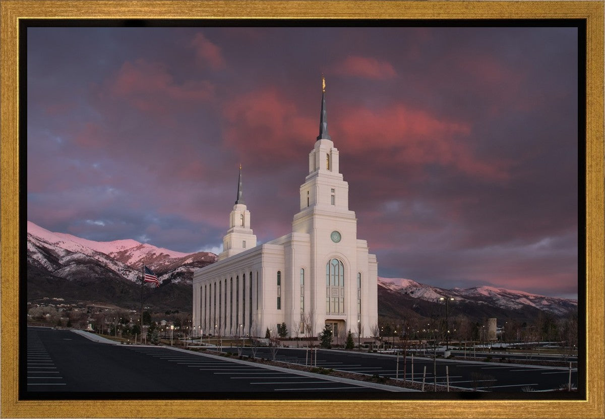 Layton Utah Pink Winter Sunset  Gallery Wrap