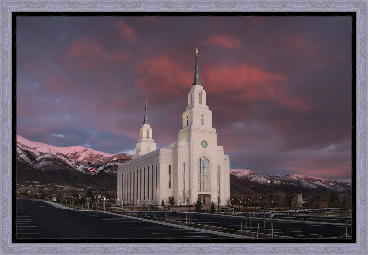 Layton Utah Pink Winter Sunset  Gallery Wrap