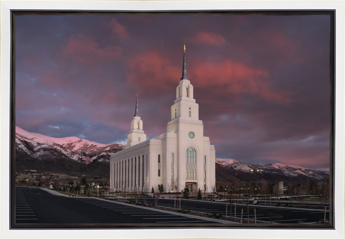 Layton Utah Pink Winter Sunset  Gallery Wrap