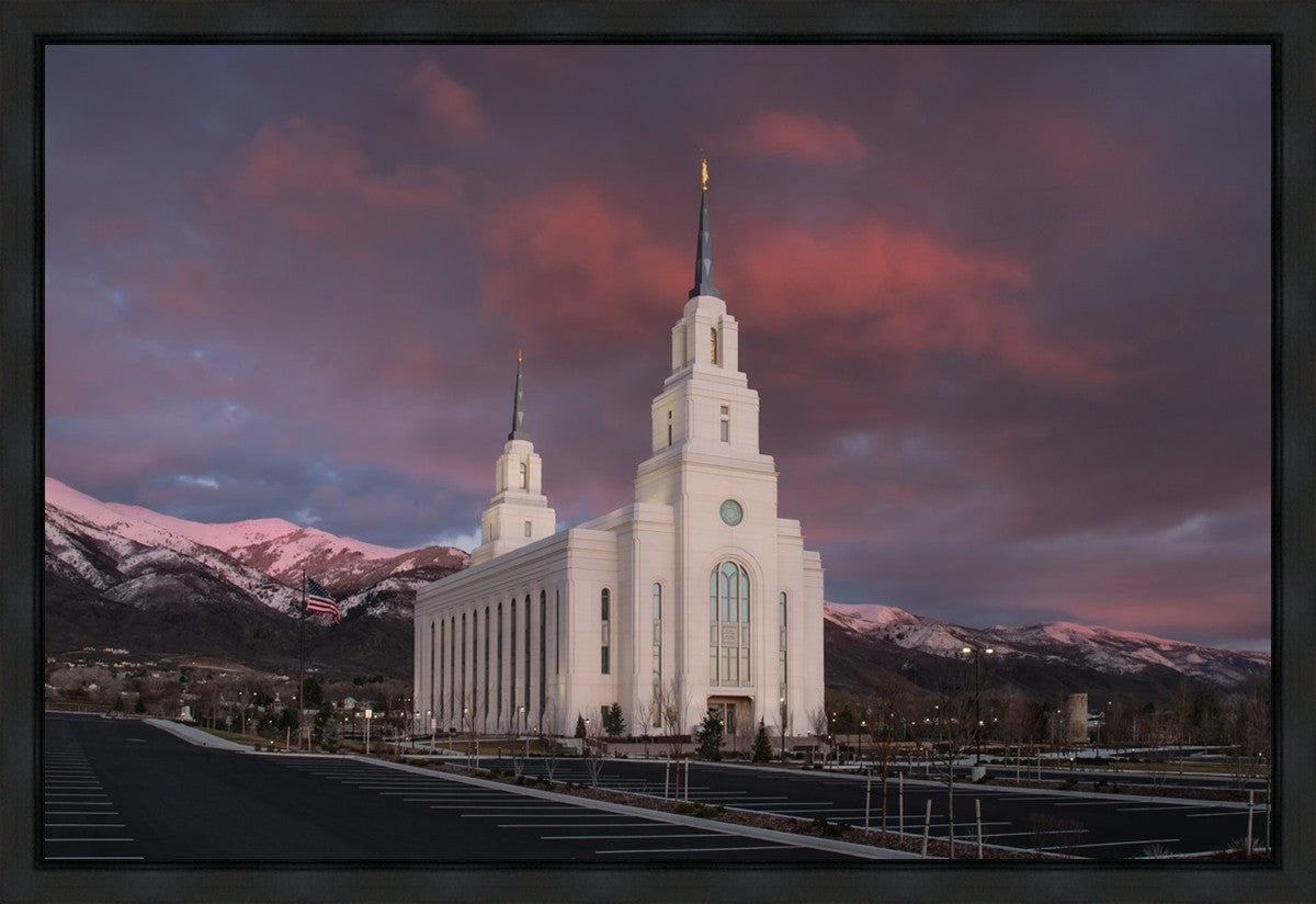 Layton Utah Pink Winter Sunset  Gallery Wrap