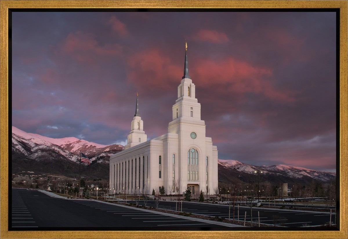 Layton Utah Pink Winter Sunset  Gallery Wrap