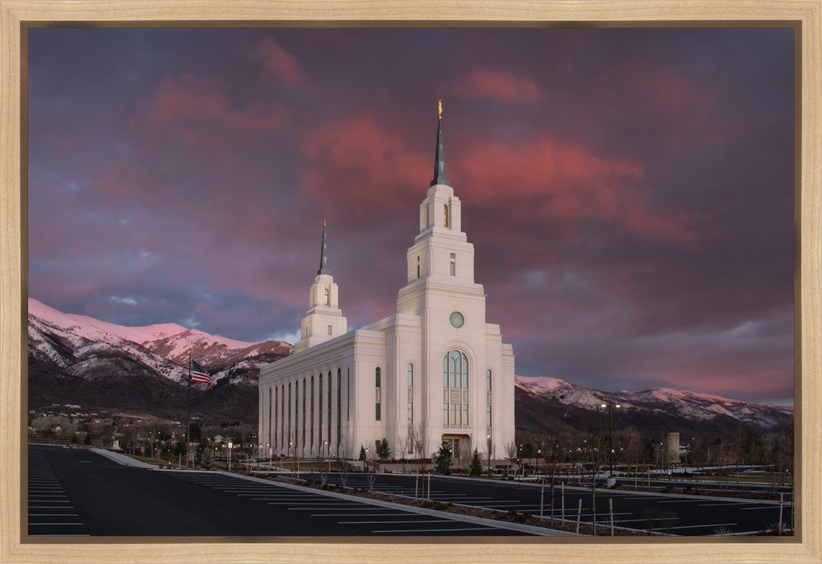 Layton Utah Pink Winter Sunset  Gallery Wrap
