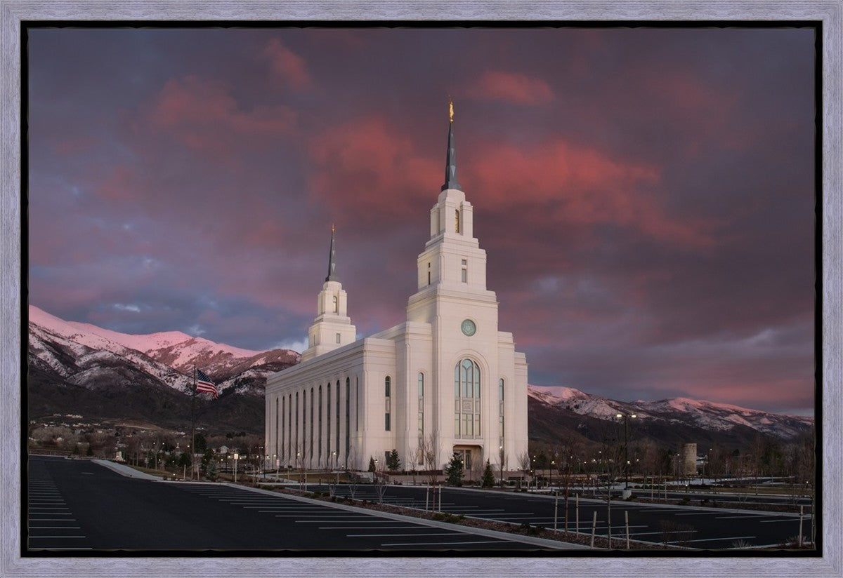 Layton Utah Pink Winter Sunset  Gallery Wrap
