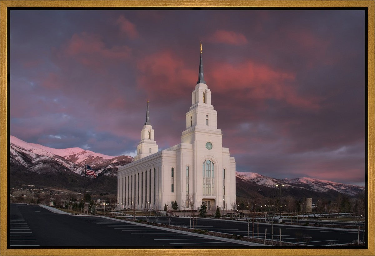 Layton Utah Pink Winter Sunset  Gallery Wrap
