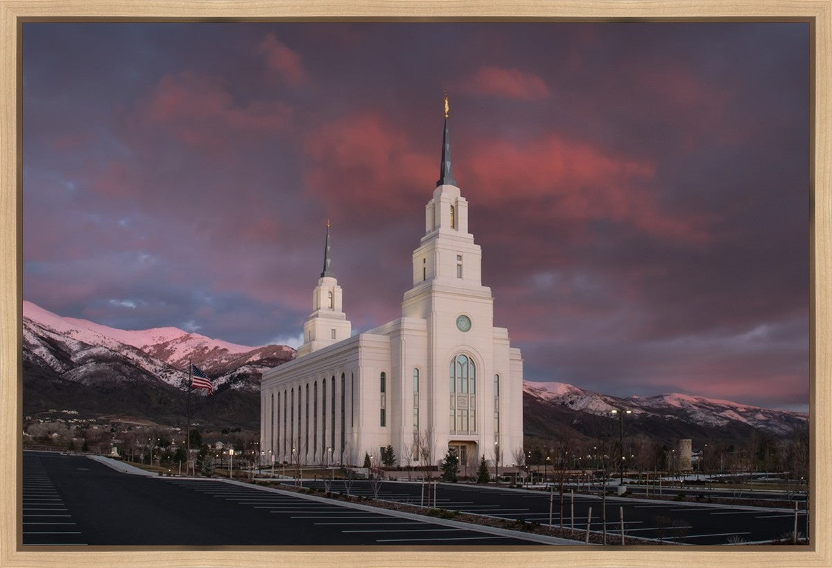 Layton Utah Pink Winter Sunset  Gallery Wrap