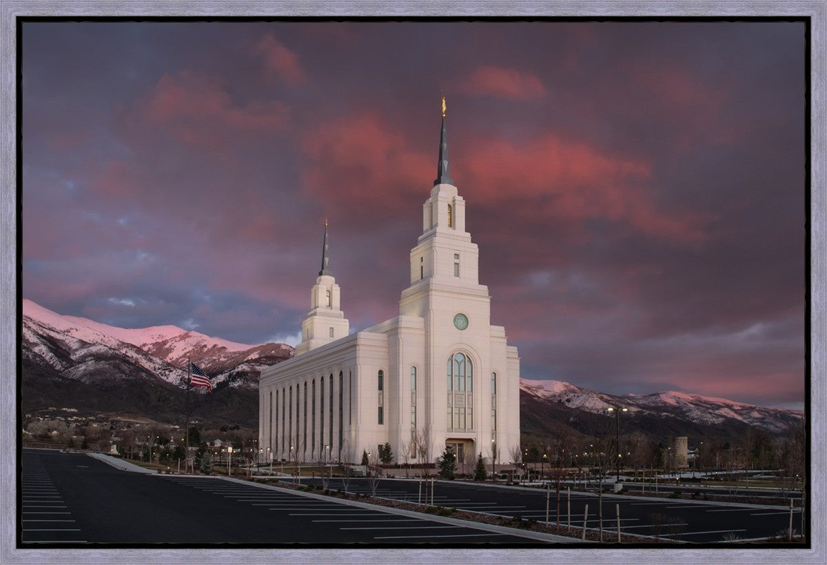 Layton Utah Pink Winter Sunset  Gallery Wrap