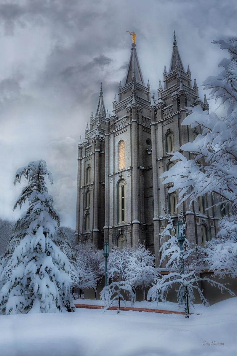 Salt Lake Temple Snow Gallery Wrap