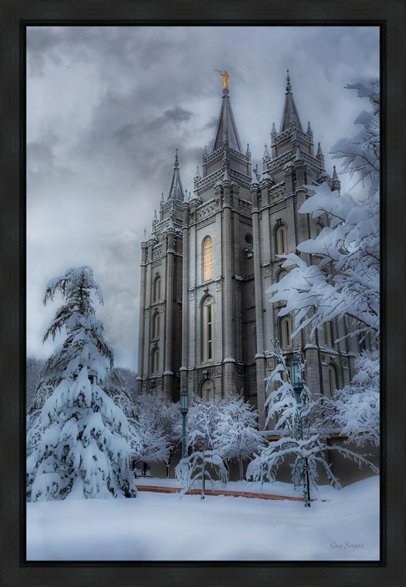 Salt Lake Temple Snow Gallery Wrap