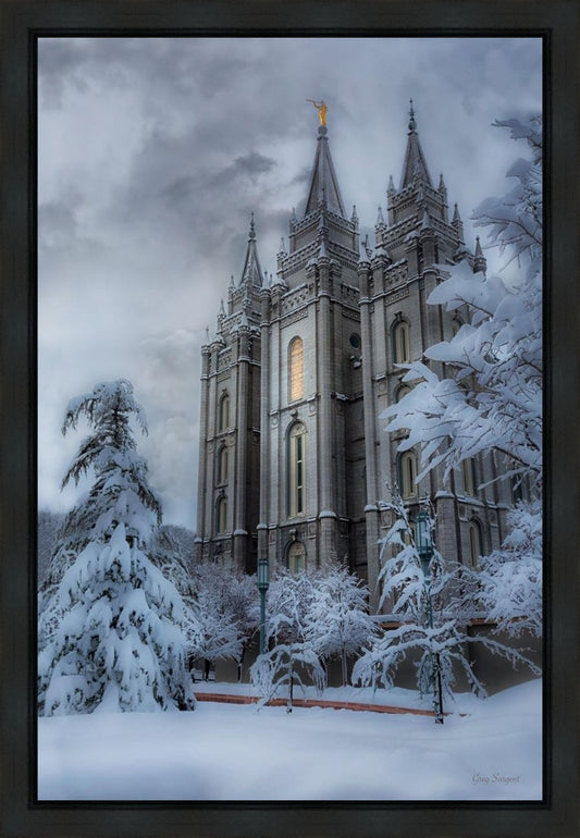 Salt Lake Temple Snow Gallery Wrap