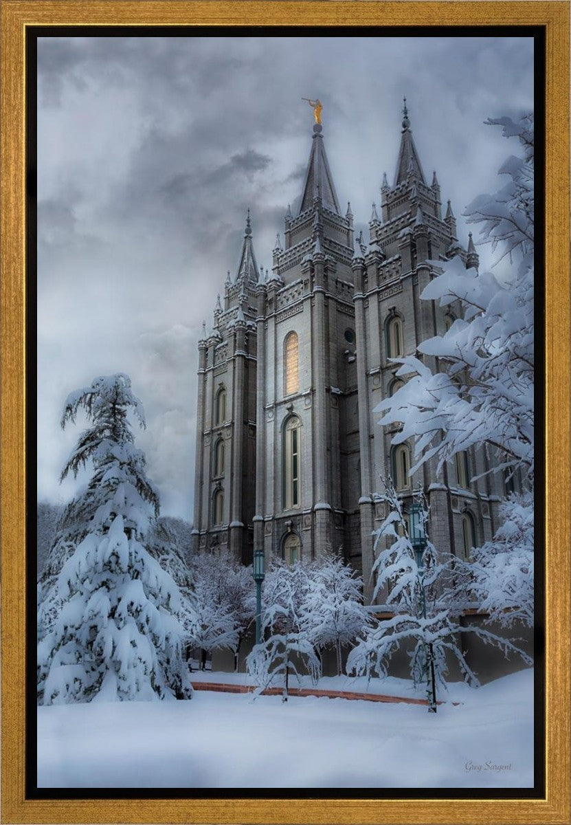 Salt Lake Temple Snow Gallery Wrap