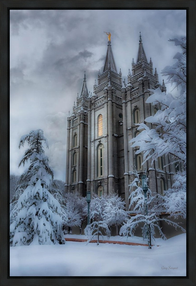 Salt Lake Temple Snow Gallery Wrap