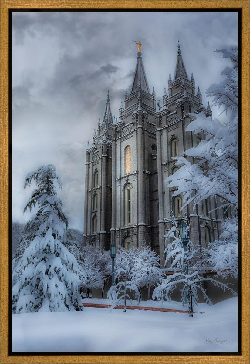 Salt Lake Temple Snow Gallery Wrap