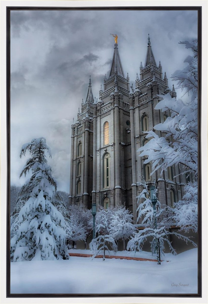 Salt Lake Temple Snow Gallery Wrap