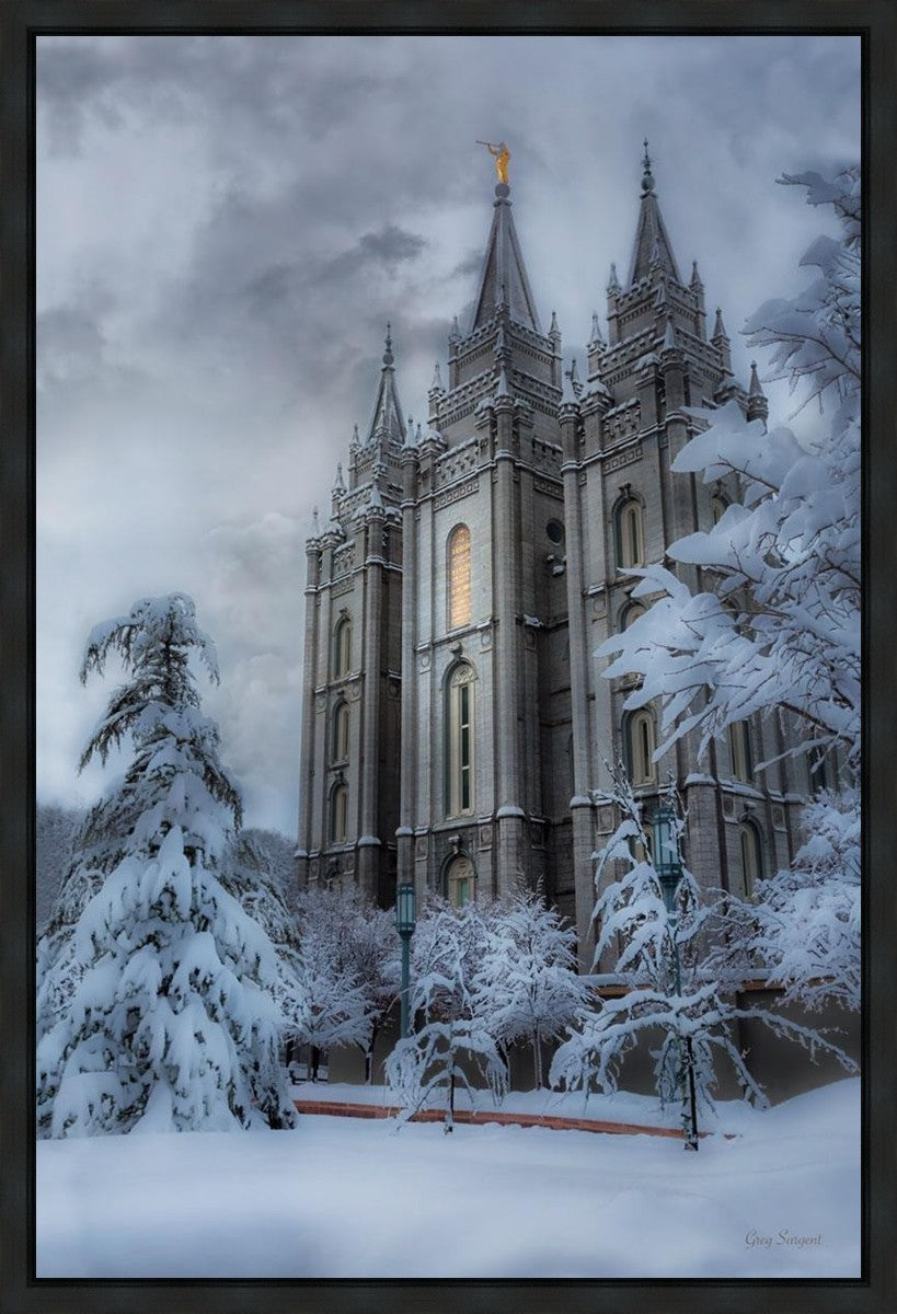 Salt Lake Temple Snow Gallery Wrap
