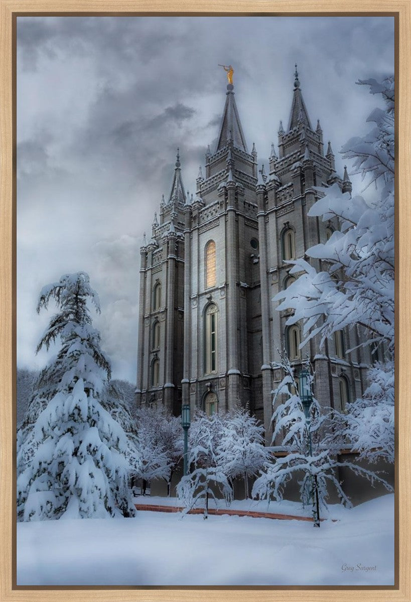 Salt Lake Temple Snow Gallery Wrap