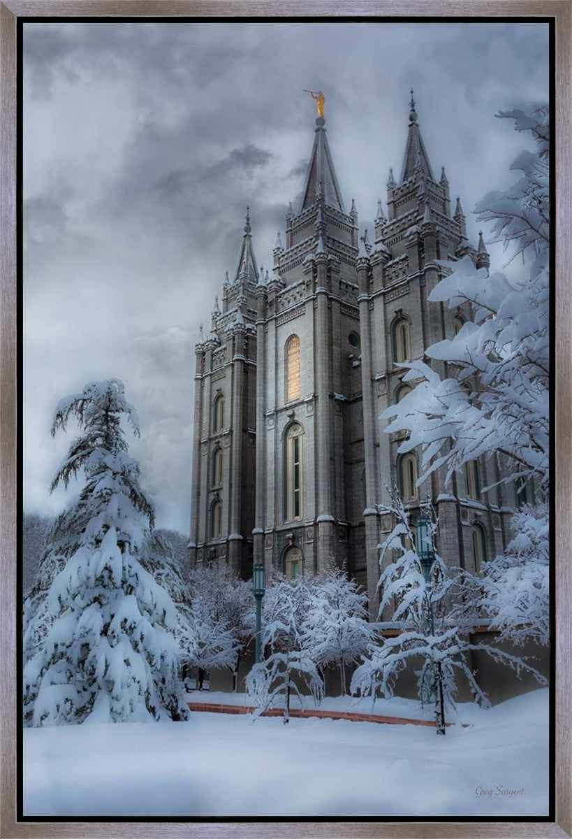 Salt Lake Temple Snow Gallery Wrap