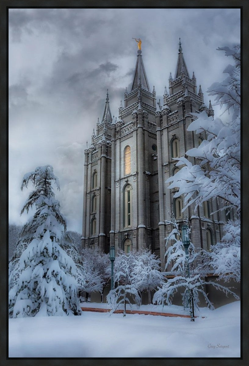 Salt Lake Temple Snow Gallery Wrap