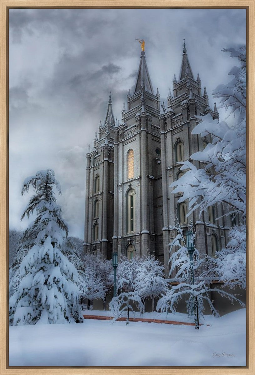Salt Lake Temple Snow Gallery Wrap