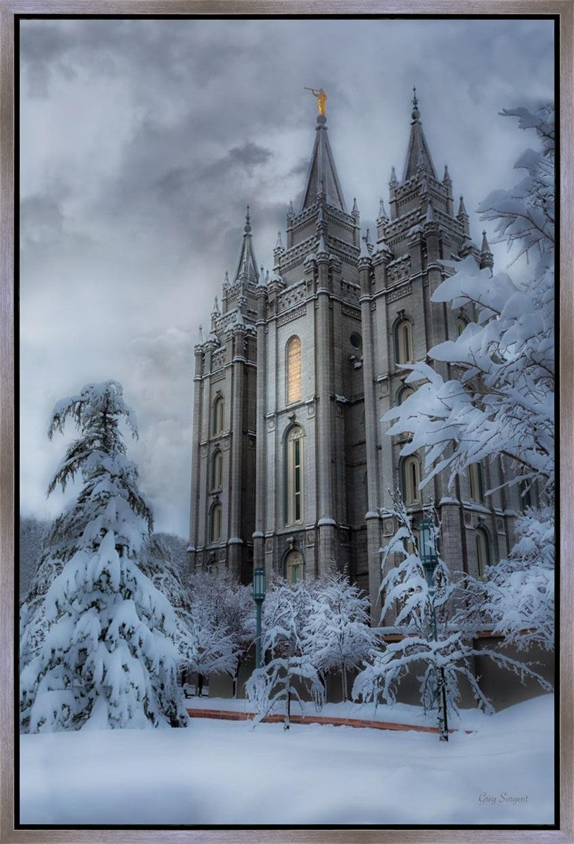 Salt Lake Temple Snow Gallery Wrap