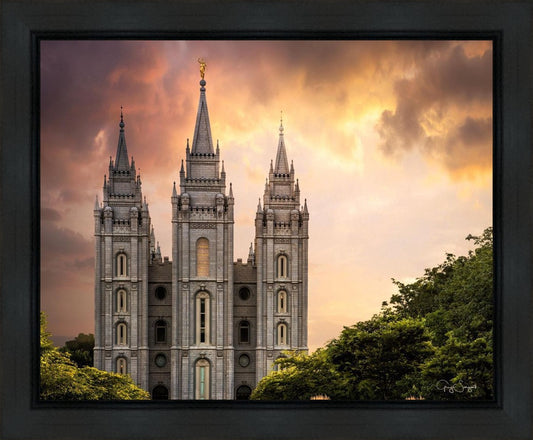 Salt Lake Temple Through the Clouds Gallery Wrap