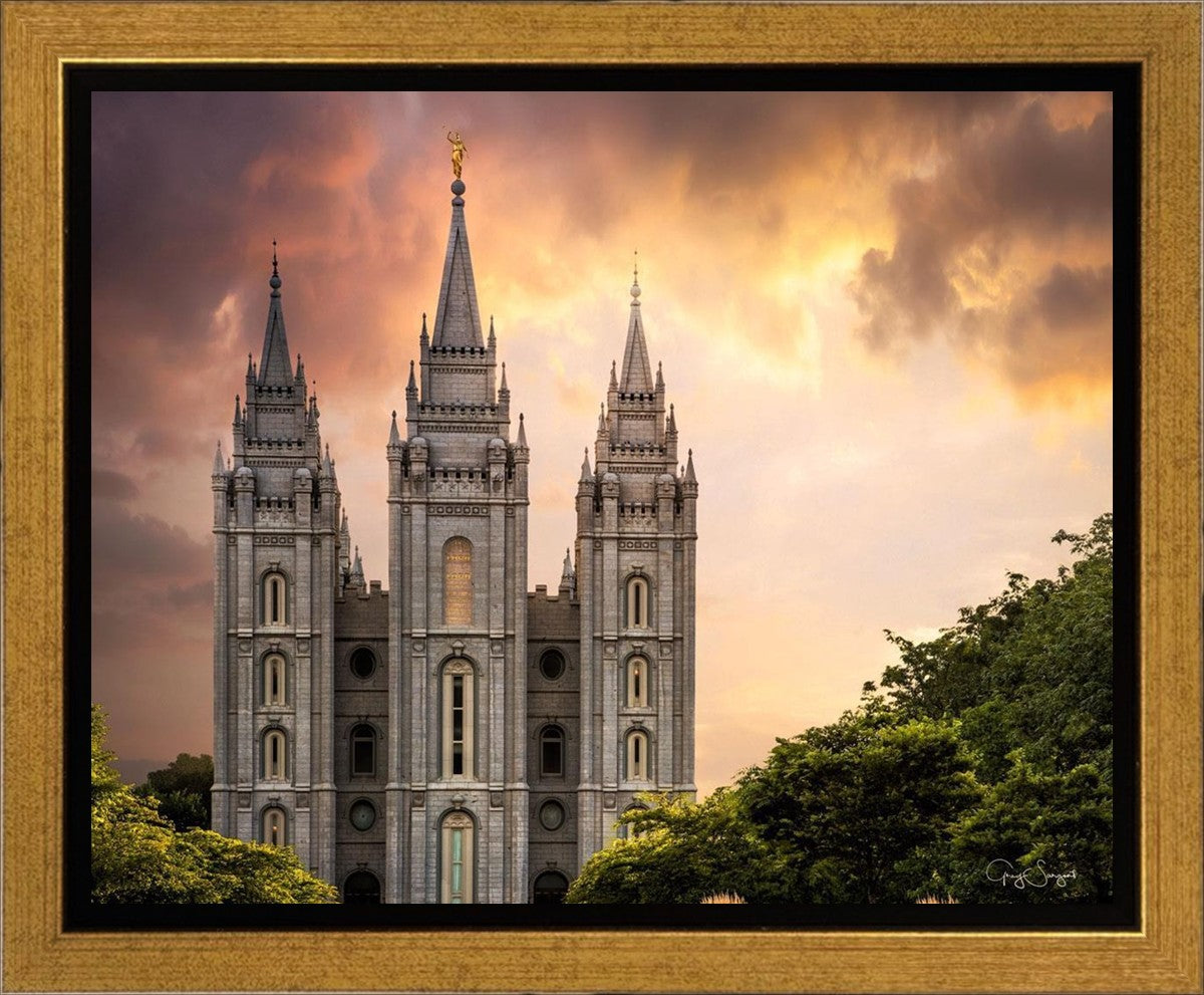 Salt Lake Temple Through the Clouds Gallery Wrap