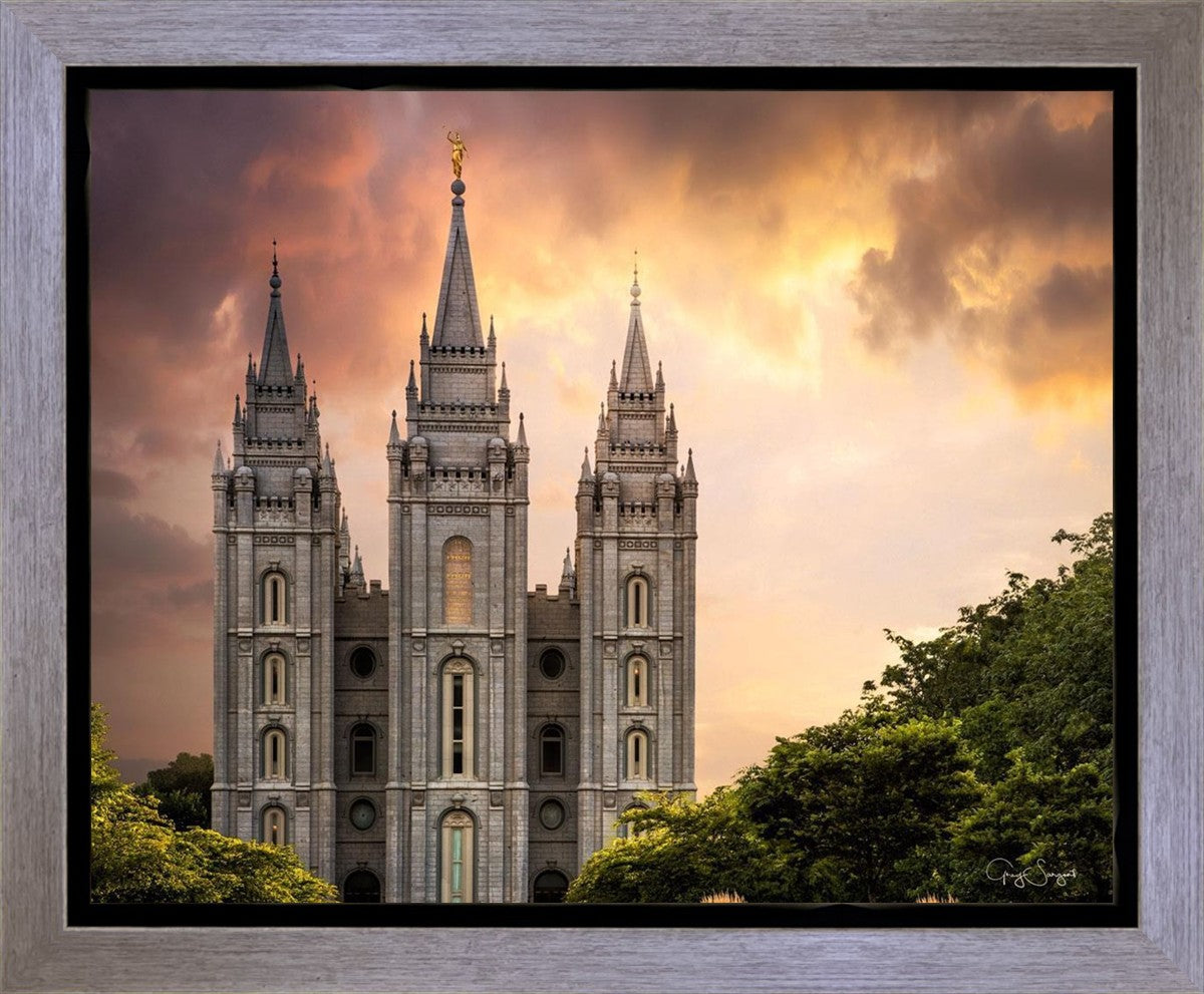 Salt Lake Temple Through the Clouds Gallery Wrap