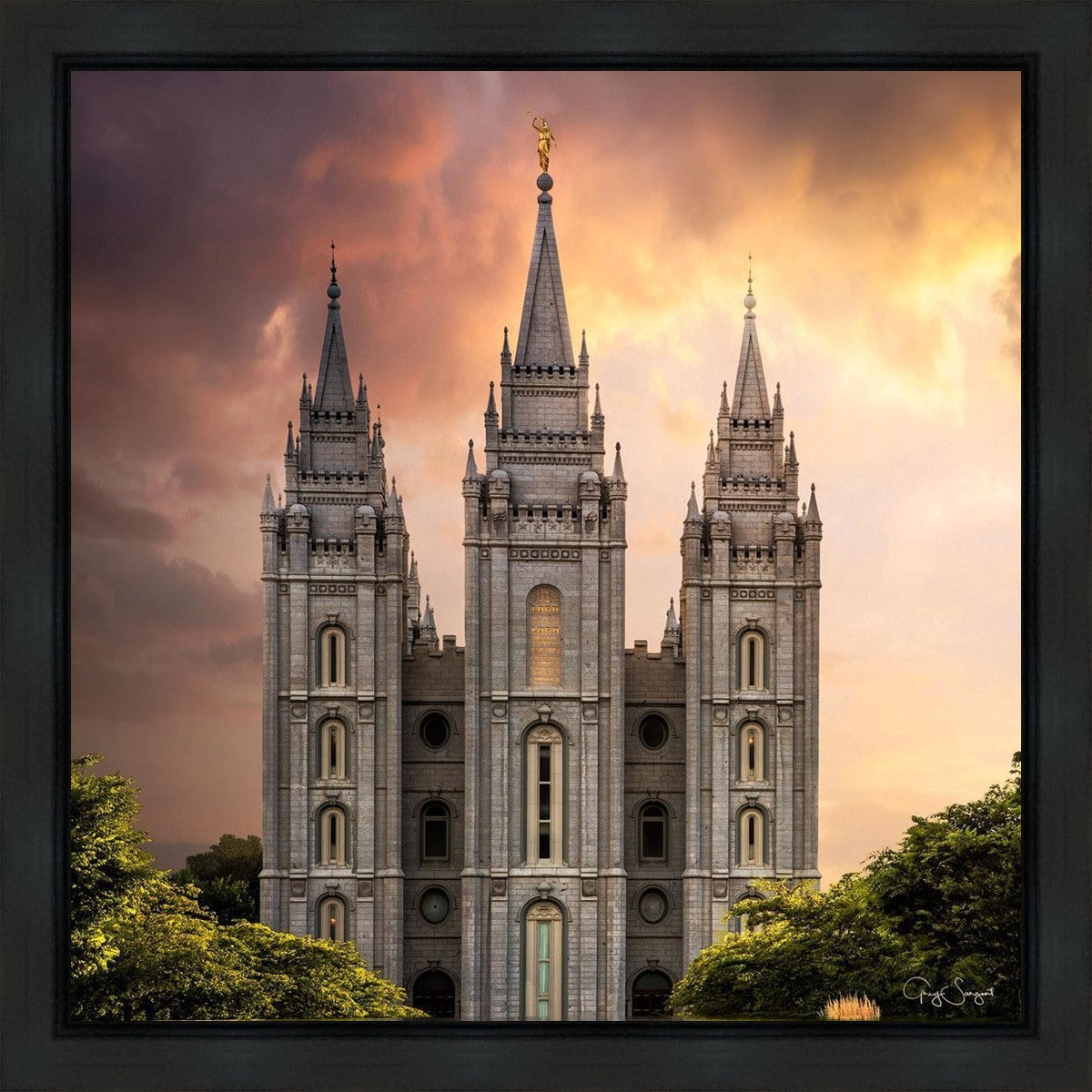 Salt Lake Temple Through the Clouds Gallery Wrap