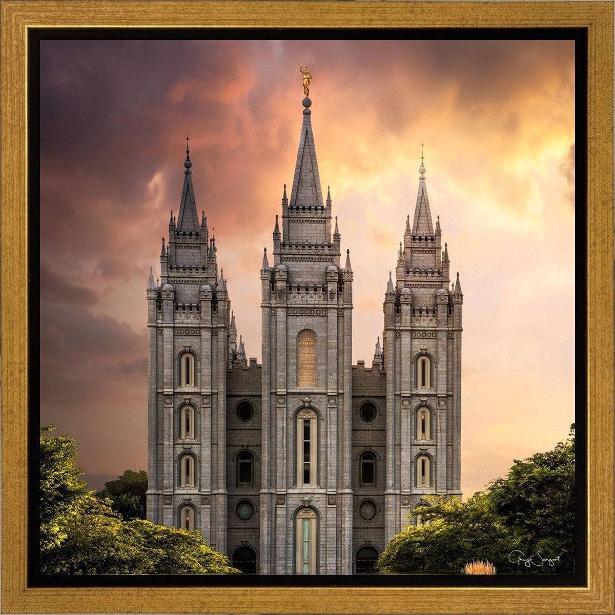 Salt Lake Temple Through the Clouds Gallery Wrap
