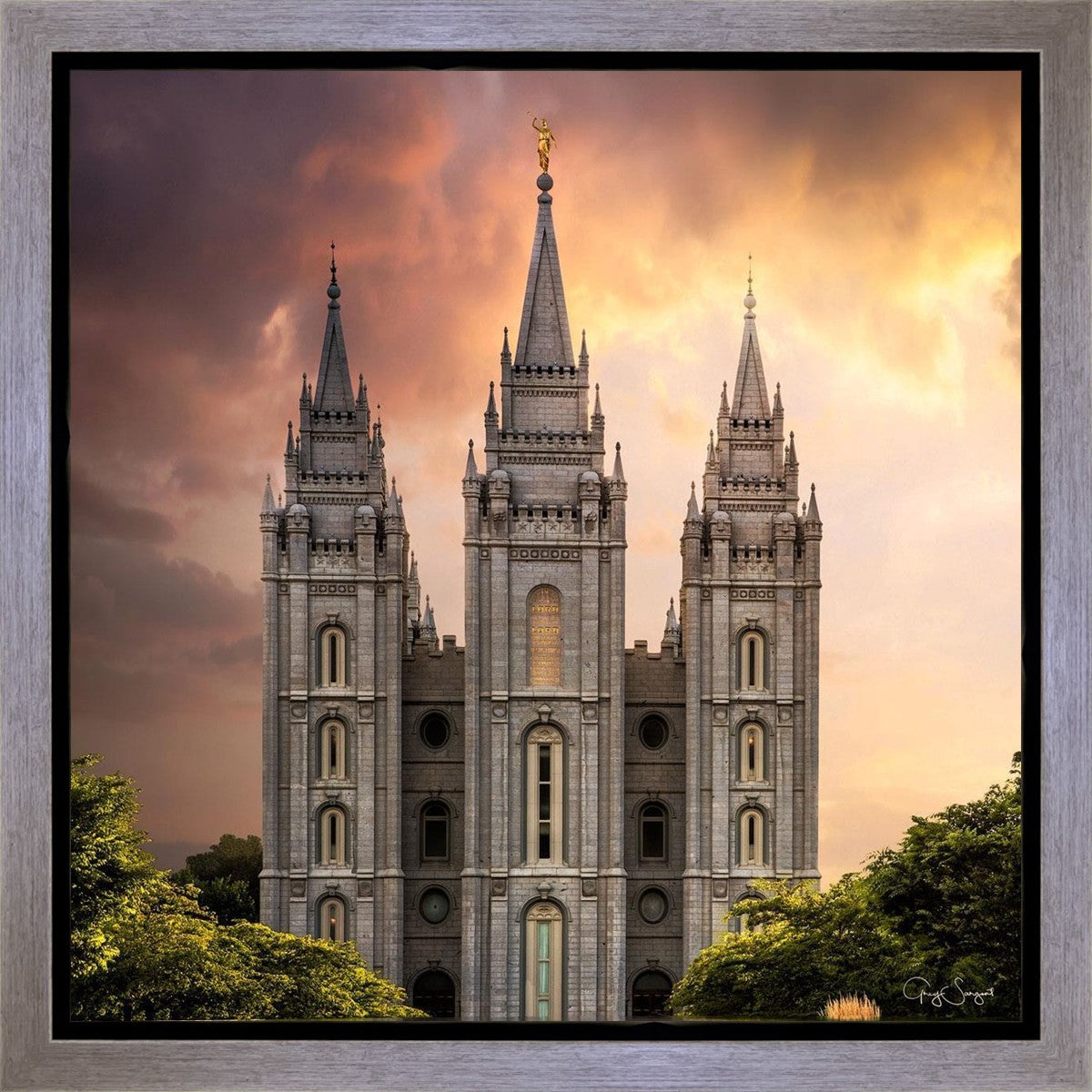 Salt Lake Temple Through the Clouds Gallery Wrap