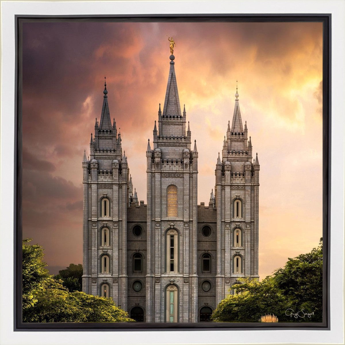 Salt Lake Temple Through the Clouds Gallery Wrap