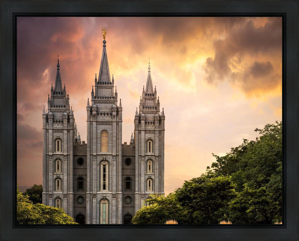 Salt Lake Temple Through the Clouds Gallery Wrap