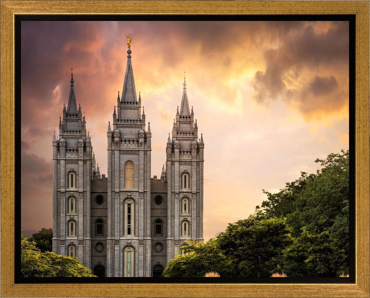 Salt Lake Temple Through the Clouds Gallery Wrap