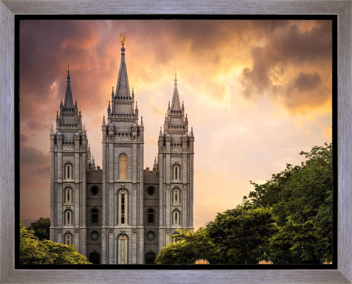 Salt Lake Temple Through the Clouds Gallery Wrap
