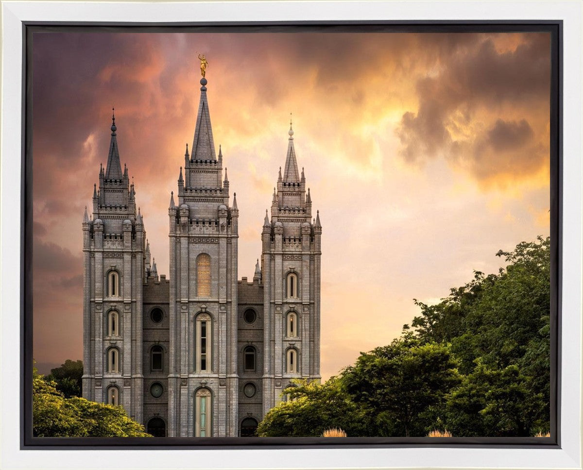 Salt Lake Temple Through the Clouds Gallery Wrap
