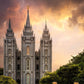 Salt Lake Temple Through the Clouds