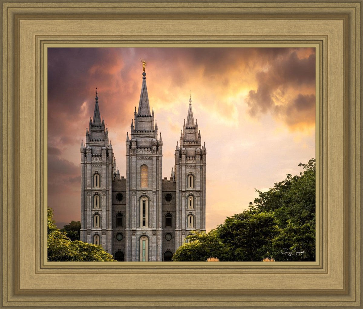 Salt Lake Temple Through the Clouds