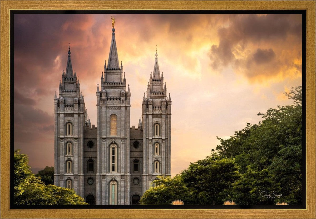 Salt Lake Temple Through the Clouds Gallery Wrap