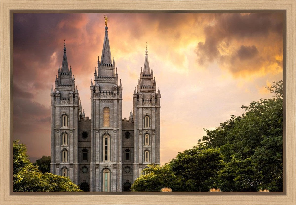 Salt Lake Temple Through the Clouds Gallery Wrap