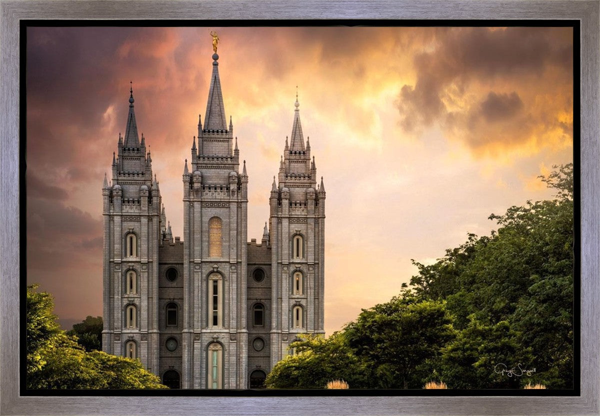 Salt Lake Temple Through the Clouds Gallery Wrap
