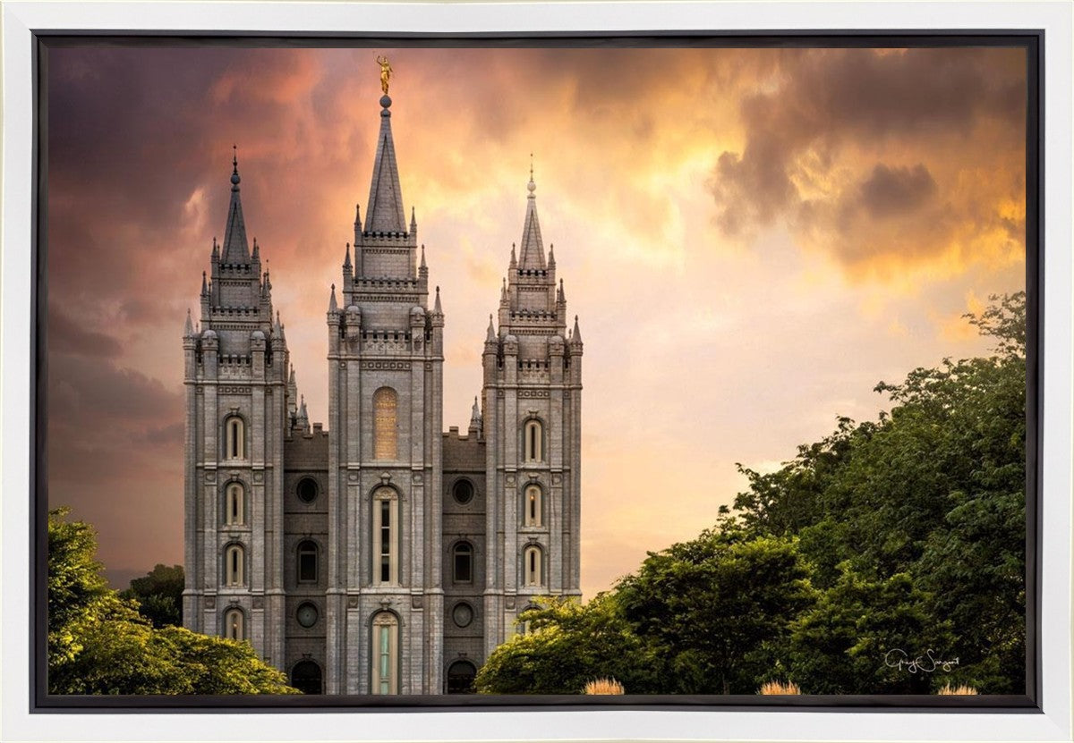 Salt Lake Temple Through the Clouds Gallery Wrap