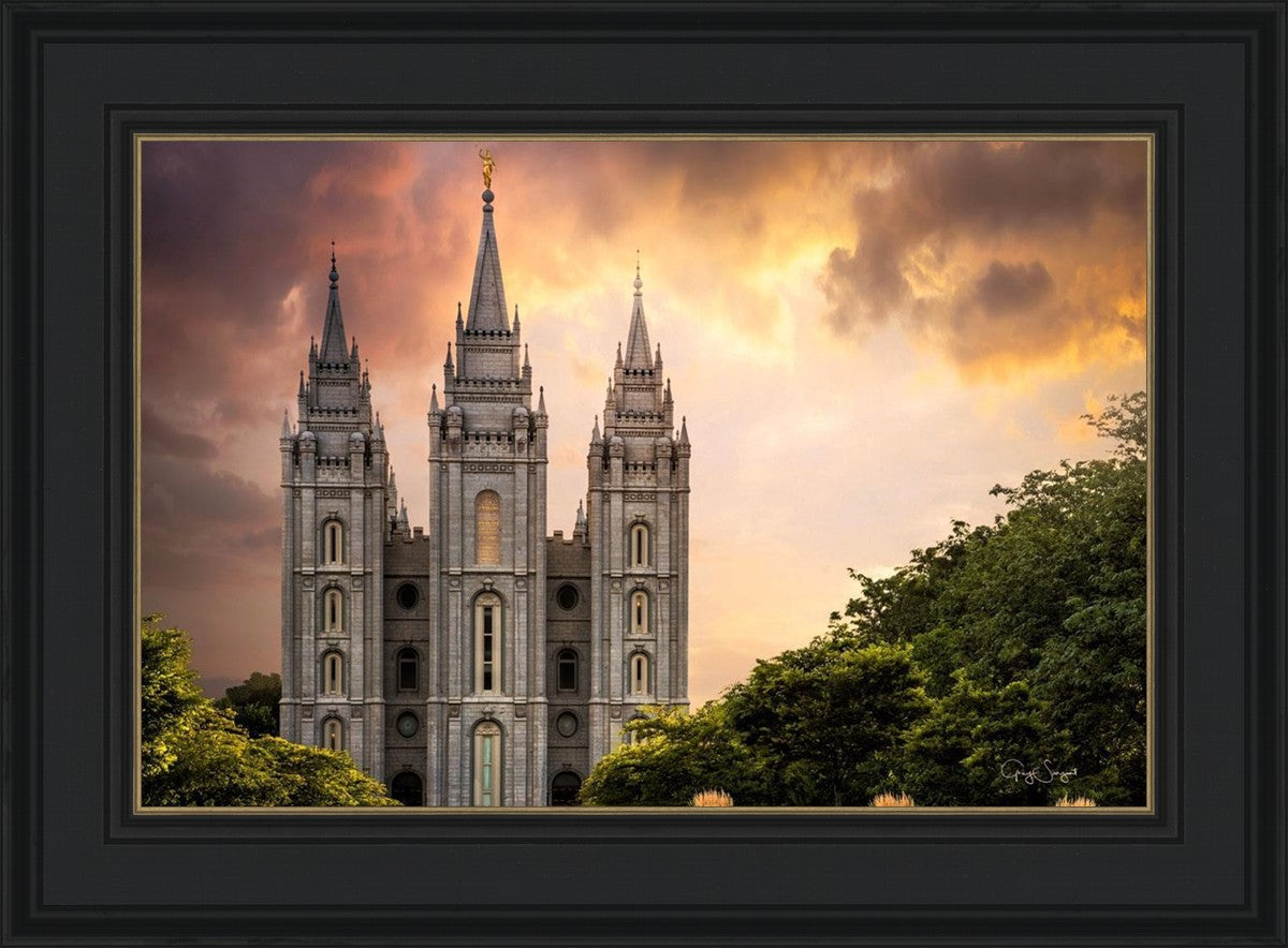 Salt Lake Temple Through the Clouds