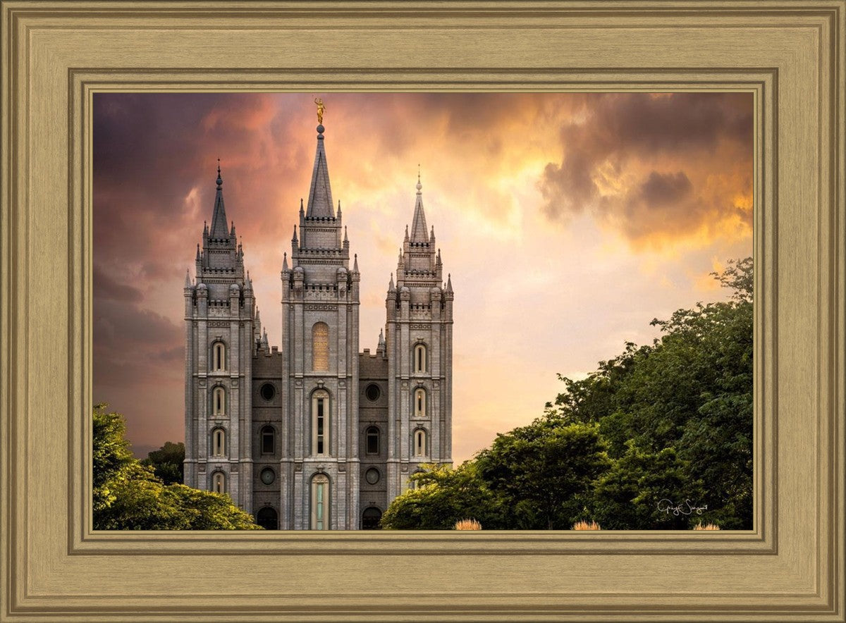 Salt Lake Temple Through the Clouds