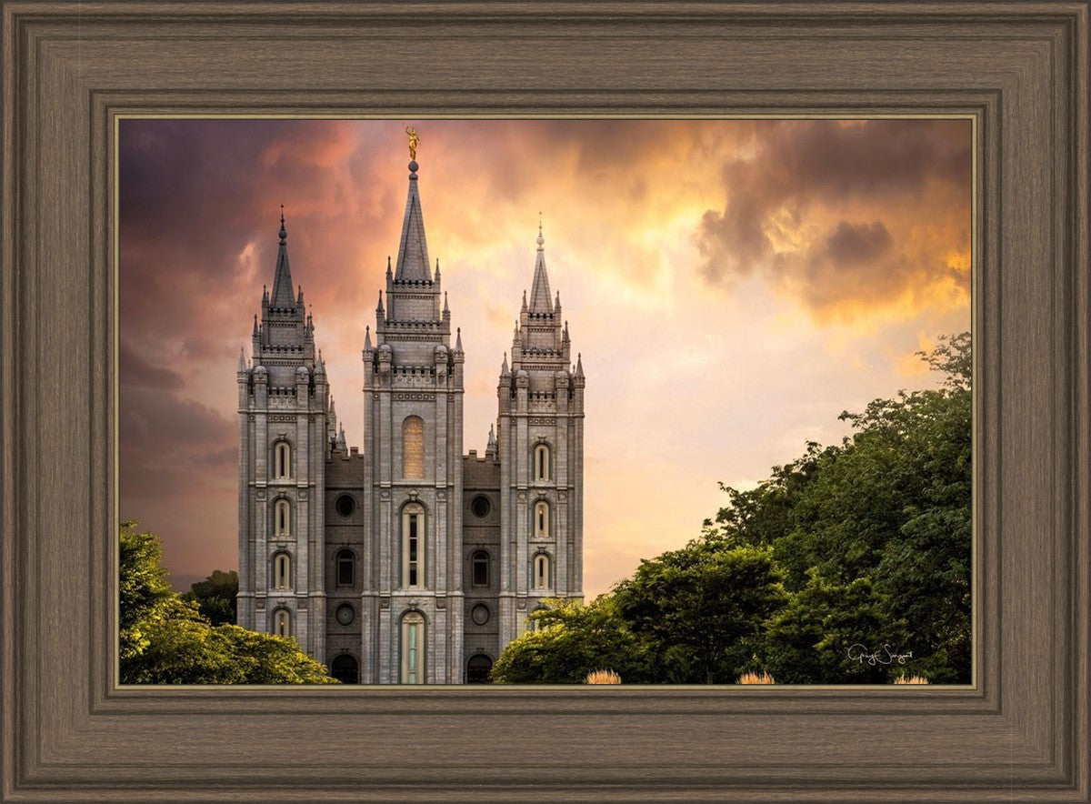 Salt Lake Temple Through the Clouds