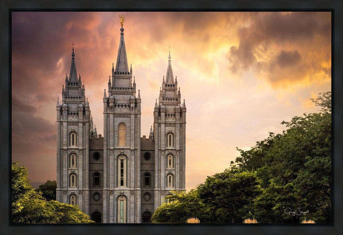 Salt Lake Temple Through the Clouds Gallery Wrap