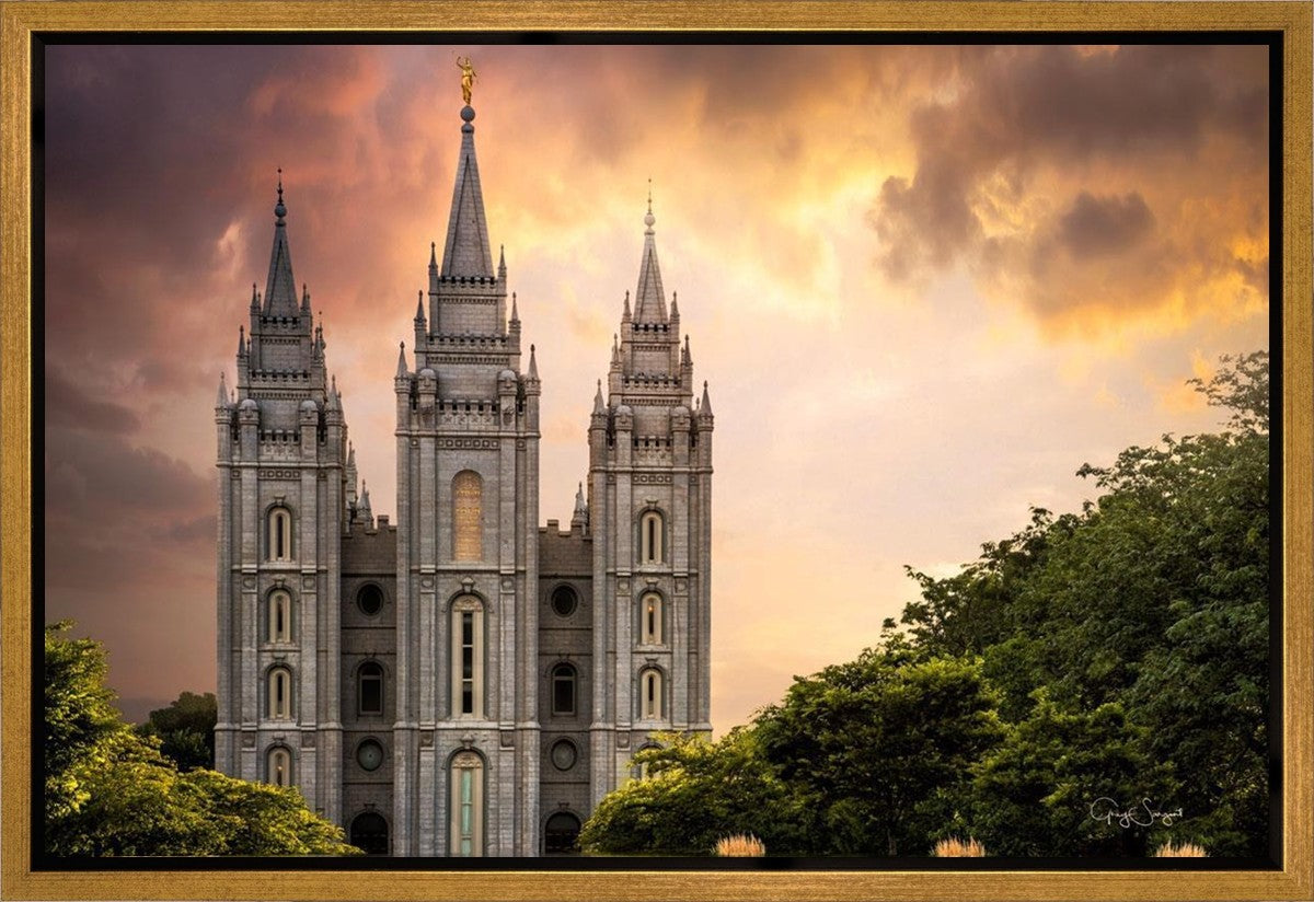 Salt Lake Temple Through the Clouds Gallery Wrap