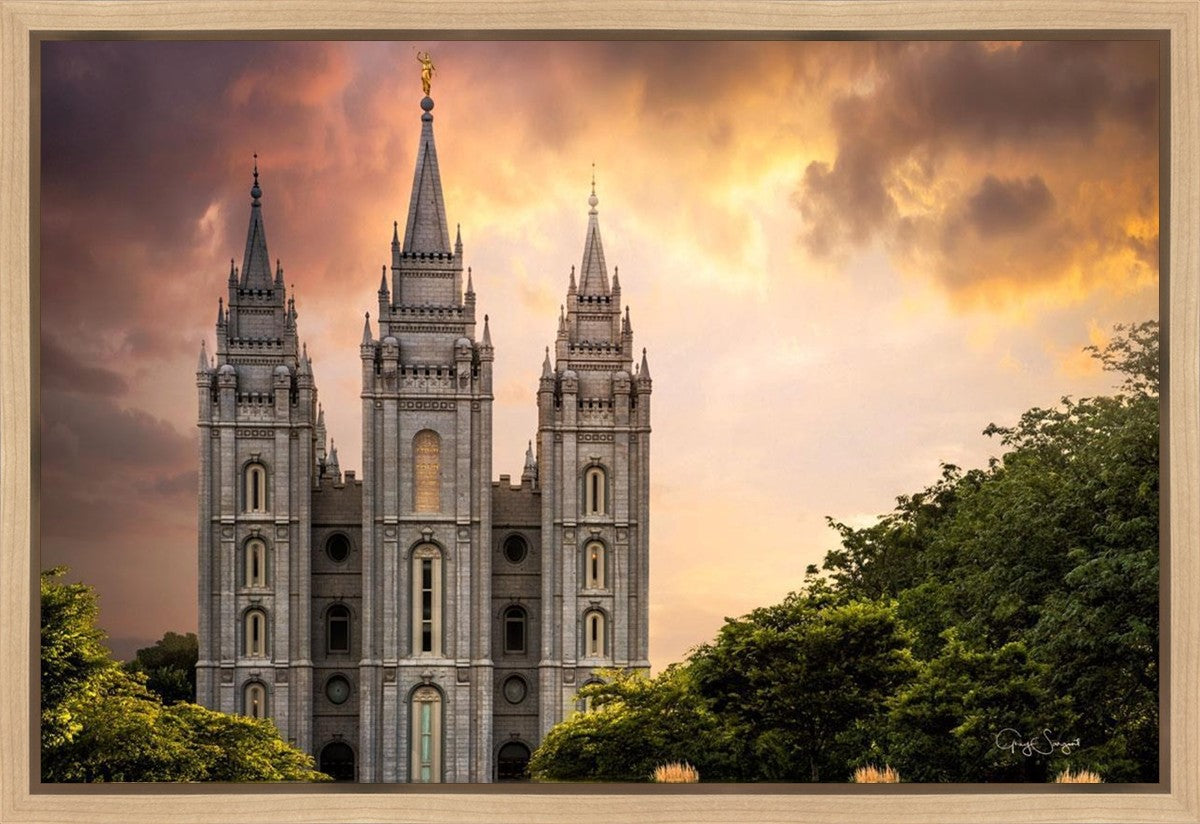 Salt Lake Temple Through the Clouds Gallery Wrap