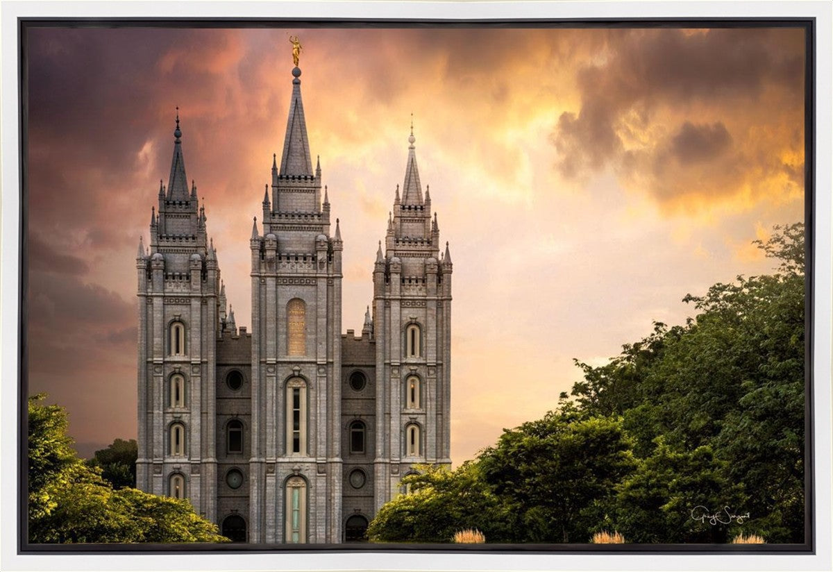 Salt Lake Temple Through the Clouds Gallery Wrap