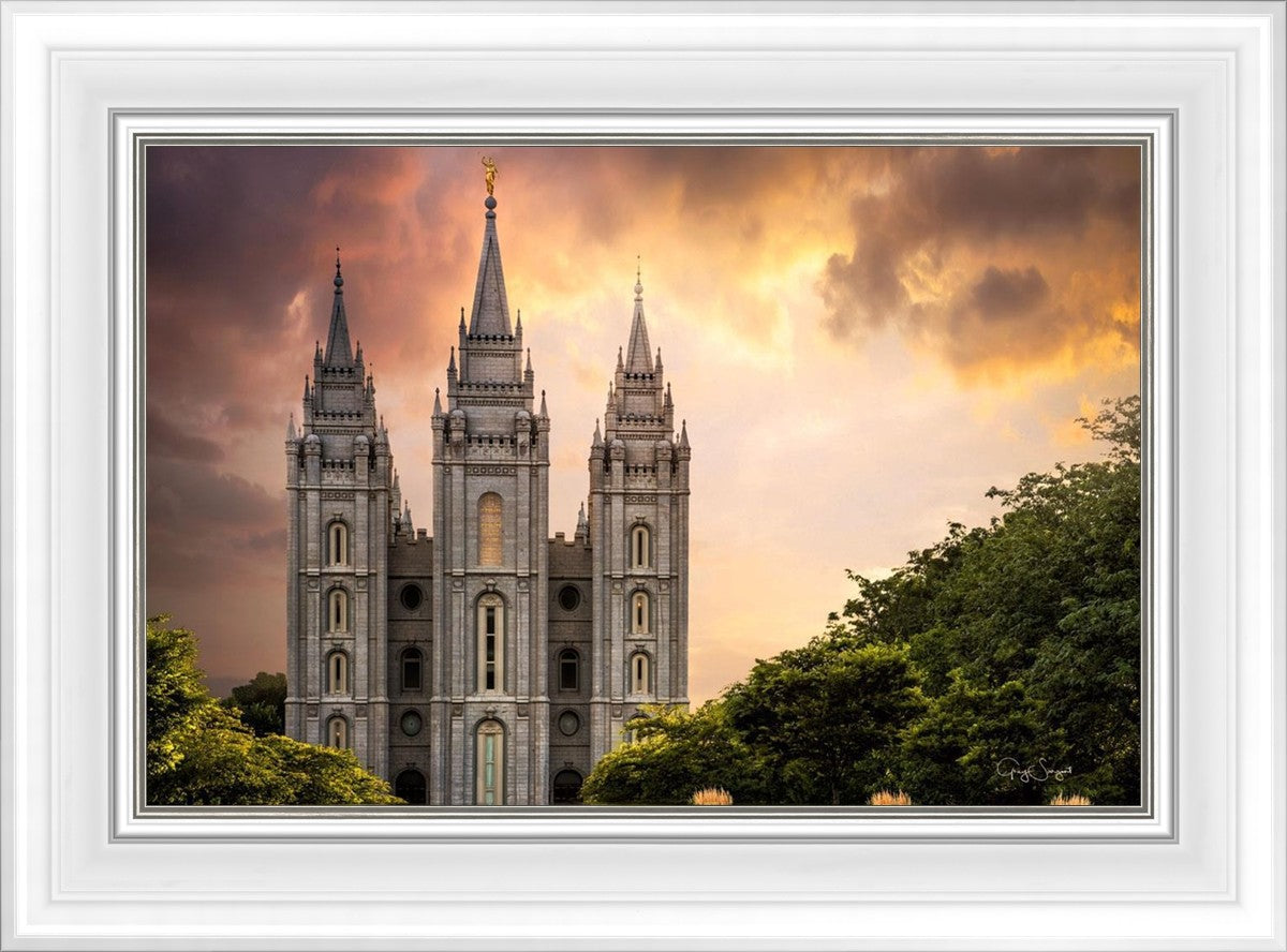 Salt Lake Temple Through the Clouds